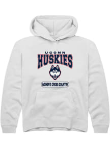 Summit Sportswear UConn Huskies Youth White Women's Cross Country Long Sleeve Hoodie
