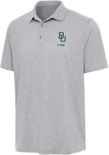 Antigua Baylor Bears Mens Grey Heather Law Par 3 Short Sleeve Polo