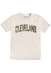 Cleveland Womens Oatmeal Camo Wordmark Short Sleeve T-Shirt