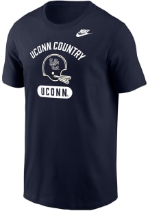 Nike UConn Huskies Navy Blue Football Football Helmet Core Short Sleeve T Shirt