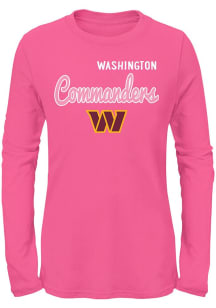Washington Commanders Girls Pink Big Game Long Sleeve T-Shirt