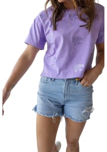 Gameday Social K-State Wildcats Womens Purple Ritter Repeat Short Sleeve T-Shirt