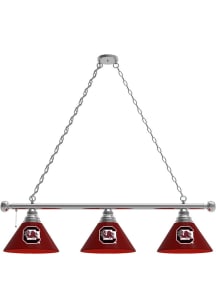South Carolina Gamecocks 3 Shade Silver Billiard Lamp