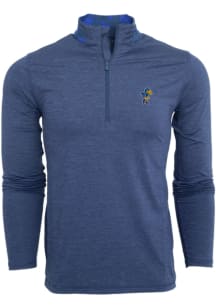 Greyson Kansas Jayhawks Mens Navy Blue Limestone Collection Falcon Long Sleeve Qtr Zip Pullover