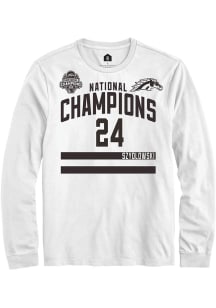 Garrett Szydlowski Western Michigan Broncos White NIL 2025 National Champions Shirzee Long Sleeve..