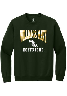 Summit Sportswear William & Mary Tribe Mens Green Boyfriend Long Sleeve Crew Sweatshirt