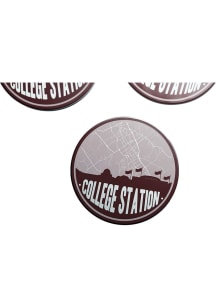 College Station Wordmark Semi gloss Coaster - Maroon