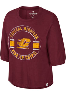 Colosseum Central Michigan Chippewas Womens Maroon Elphaba Short Sleeve T-Shirt