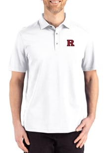 Cutter and Buck Rutgers Scarlet Knights Mens White Advantage Refresh Short Sleeve Polo