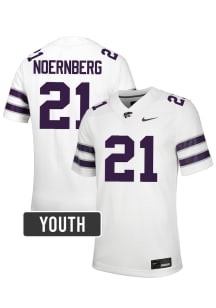 Bryce Noernberg K-State Wildcats Youth White Nike NIL Name And Number Football Jersey