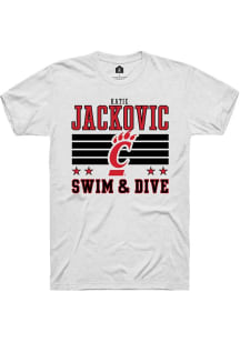 Katie Jackovic Cincinnati Bearcats White NIL Striped Short Sleeve Player T Shirt