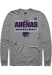 Izela Arenas K-State Wildcats Graphite NIL Stacked Box Long Sleeve Player T Shirt