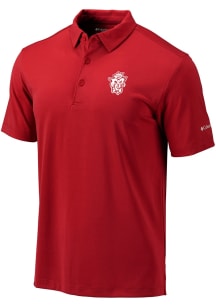 Columbia Houston Cougars Mens Red Vault Heat Seal Omni Wick Drive Short Sleeve Polo