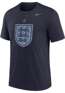 Nike England National Team Navy Blue Crest Short Sleeve Fashion T Shirt