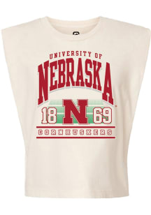 Summit Sportswear Nebraska Cornhuskers Womens White Heavyweight Muscle Tank Top