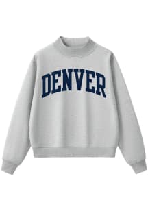 Summit Sportswear Denver Womens Grey Denver Mock Neck Crew Sweatshirt