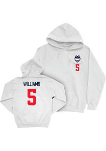 Rickey Williams UConn Huskies Mens White NIL Logo Player Hood