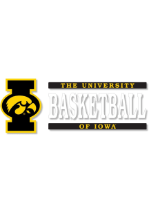 Iowa Hawkeyes 6x2 Basketball Auto Decal - Gold