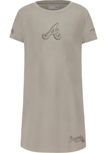 Pro Standard Atlanta Braves Girls Tan Neutral Short Sleeve Dress