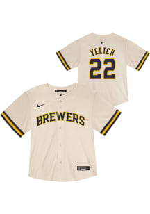 Christian Yelich  Milwaukee Brewers Toddler White Home Game Jersey