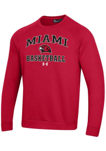 Under Armour Miami RedHawks Mens Red Basketball Rival Long Sleeve Crew Sweatshirt