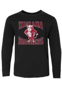 Summit Sportswear Indiana Hoosiers Youth Black Mascot Long Sleeve T-Shirt