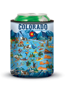 Colorado Map Can Coolie - Blue