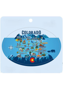 Colorado Map 4 x 6 Oval Stickers - Blue