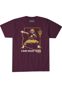 Cam Skattebo Arizona State Sun Devils Maroon Player Caricature Short Sleeve Fashion Player T Shirt