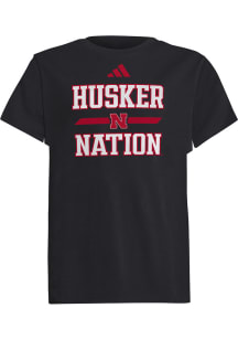 Adidas Nebraska Cornhuskers Youth Scarlet Red Strategy 26 Short Sleeve T-Shirt