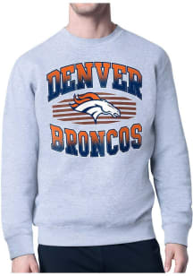 Starter Denver Broncos Mens Grey Team Grit Long Sleeve Crew Sweatshirt