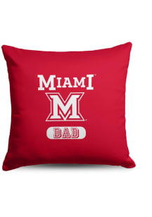 Miami RedHawks Dad 18x18 Throw Pillow - Red