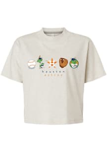 Orbit  Soft As A Grape Houston Astros Womens White Boxy Short Sleeve T-Shirt