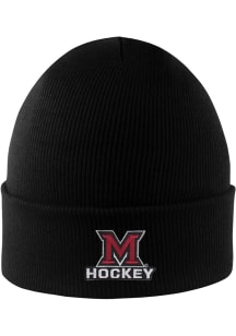 LogoFit Miami RedHawks Black North Pole Mens Knit Hat