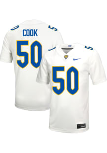 Denim Cook   Pitt Panthers White Football Football Name And Number Football Jersey