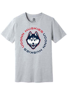 Summit Sportswear UConn Huskies Grey Heather Circle Short Sleeve T Shirt