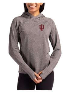 Cutter and Buck Indiana Hoosiers Womens Black Adapt Knit Hood Hooded Sweatshirt
