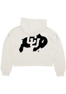 Blue 84 Colorado Buffaloes Womens Ivory Cloud Fleece Long Sleeve Full Zip Jacket