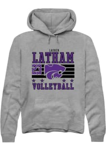 Lauren Latham K-State Wildcats Mens Grey NIL Striped Player Hood