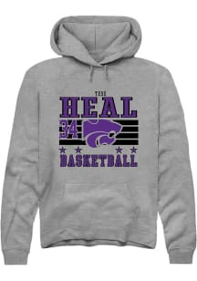 Tess Heal K-State Wildcats Mens Grey NIL Striped Player Hood
