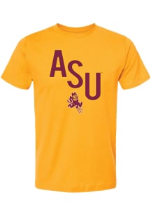 Summit Sportswear Arizona State Sun Devils Gold Initials Sparky Short Sleeve Fashion T Shirt