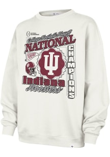 47 Indiana Hoosiers Womens Ivory 2025 CFP National Champions Oversized Crew Sweatshirt