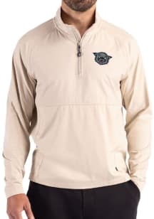 Cutter and Buck Cincinnati Bearcats Mens Oatmeal Vault Adapt Eco Hybrid Long Sleeve Qtr Zip Pullov..