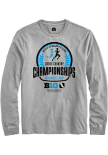 Rally Big Ten Grey Cross Country Championship Long Sleeve T Shirt