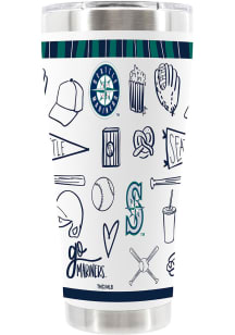 The Memory Company Seattle Mariners Sketchpad 30oz Stainless Steel Tumbler - White