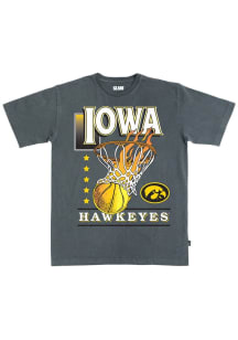 SLAM Iowa Hawkeyes Charcoal Basketball Hoops Heavyweight Short Sleeve T Shirt