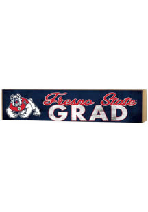 KH Sports Fan Fresno State Bulldogs Grad graduation graphic Sign - Navy Blue