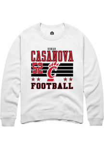 Ronan Casanova Cincinnati Bearcats Mens White Football NIL Striped Player Crew