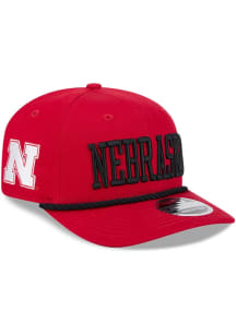 New Era Nebraska Cornhuskers Cotton Wordmark Stretch 9SEVENTY Adjustable Hat - Red