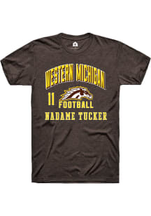 Nadame Tucker Western Michigan Broncos Brown Football NIL Arch Logo Short Sleeve Player T Shirt
